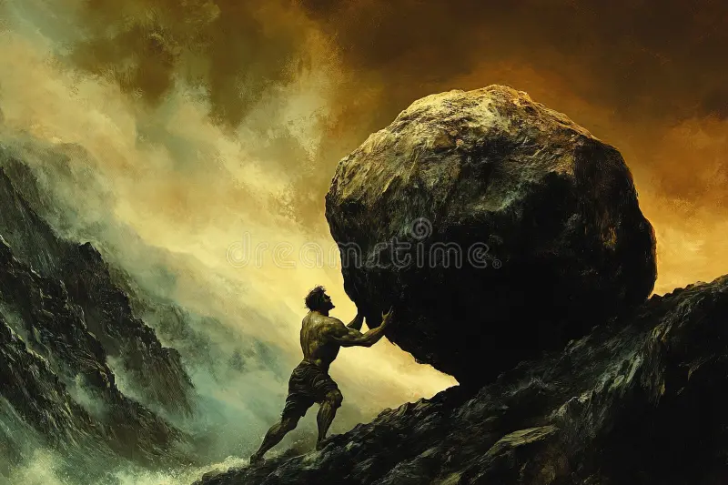 Sisyphus lăn tảng đá